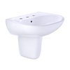TOTO Supreme Oval Wall-Mount Bathroom Sink with CEFIONTECT and Shroud for 8 Inch Center Faucets, Cotton White, Vitreous China, LHT241.8G#01