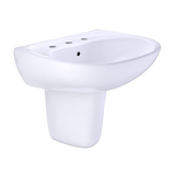 TOTO Supreme Oval Wall-Mount Bathroom Sink with CEFIONTECT and Shroud for 8 Inch Center Faucets, Cotton White, Vitreous China, LHT241.8G#01