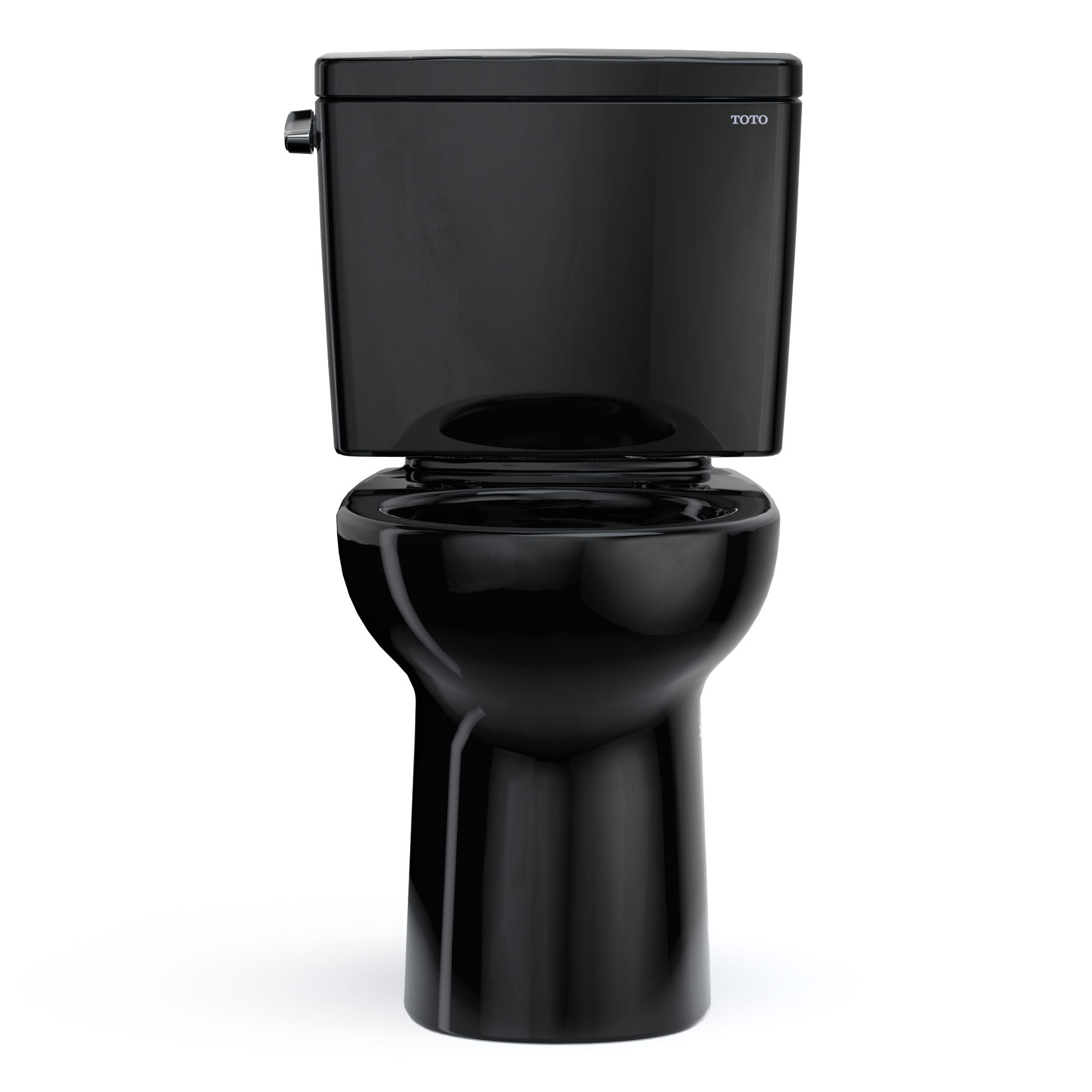TOTO Drake Two-Piece Round 1.28 GPF Universal Height TORNADO FLUSH Toilet with CEFIONTECT, Ebony, Vitreous China, CST775CEF#51