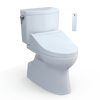 TOTO WASHLET+ Vespin II 1G Two-Piece Elongated 1.0 GPF Toilet and WASHLET+ C5 Bidet Seat, Cotton White, Vitreous China|Plastic, MW4743084CUFG#01