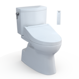 TOTO WASHLET+ Vespin II 1G Two-Piece Elongated 1.0 GPF Toilet and WASHLET+ C5 Bidet Seat, Cotton White, Vitreous China|Plastic, MW4743084CUFG#01