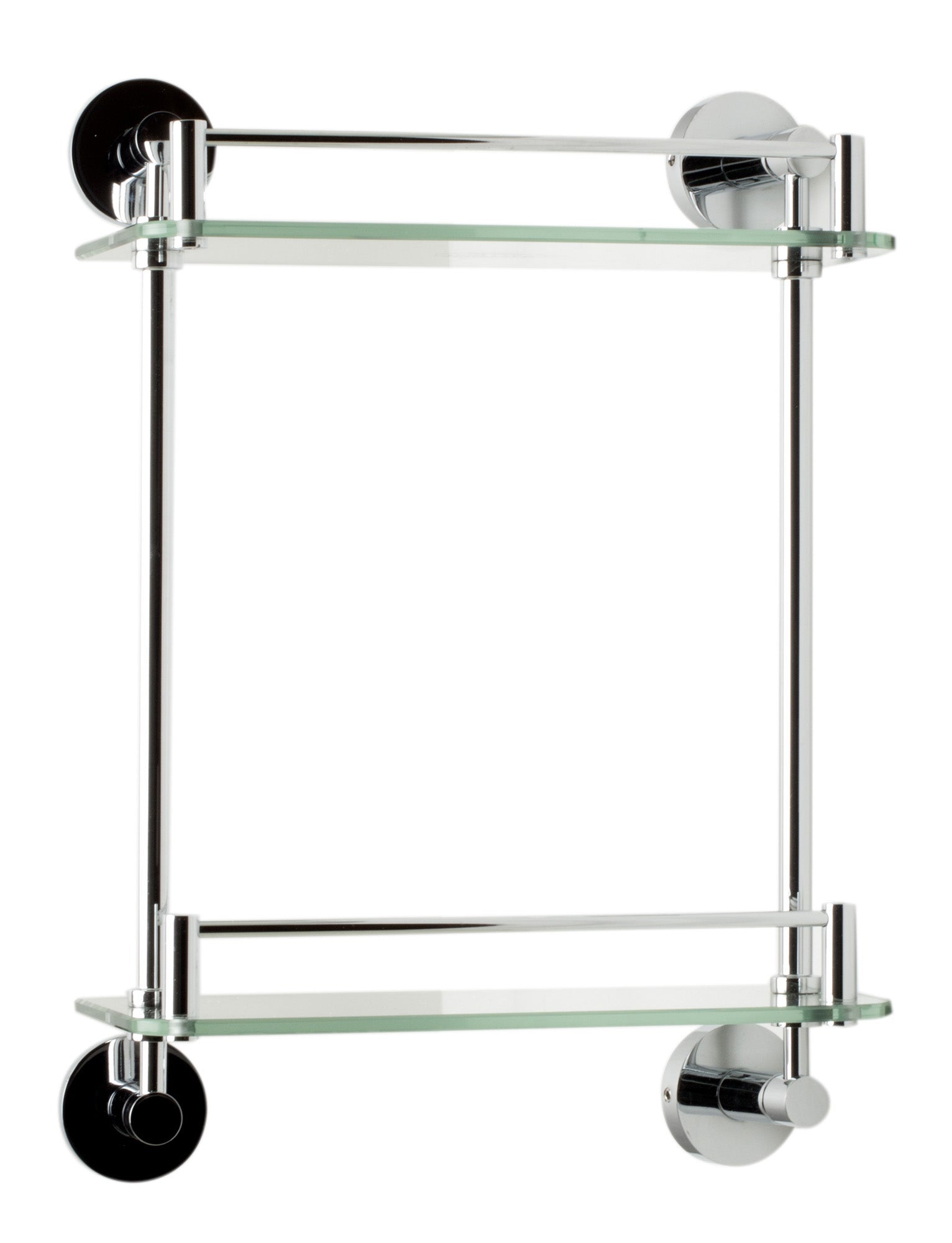 ALFI brand AB9549 Polished Chrome Wall Mounted Double Glass Shower Shelf Bathroom Accessory, Brass, Grey