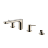 TOTO GS Four-hole Deck-Mount Roman Tub Filler Trim with Handshower, Brushed Nickel, Brass, TBG03202U#BN