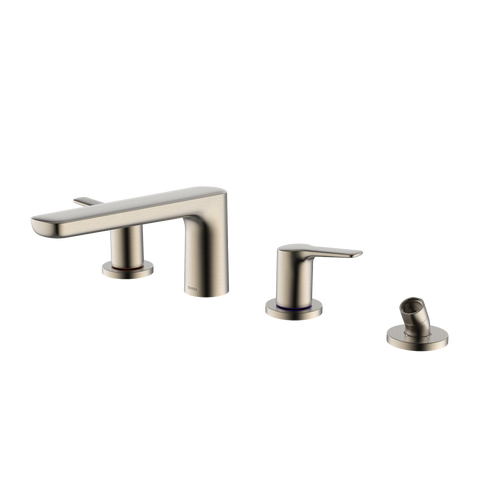 TOTO GS Four-hole Deck-Mount Roman Tub Filler Trim with Handshower, Brushed Nickel, Brass, TBG03202U#BN