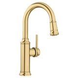 Blanco Empressa Pull-Down Bar Faucet, Satin Gold, 1.5 GPM, Brass, 442983