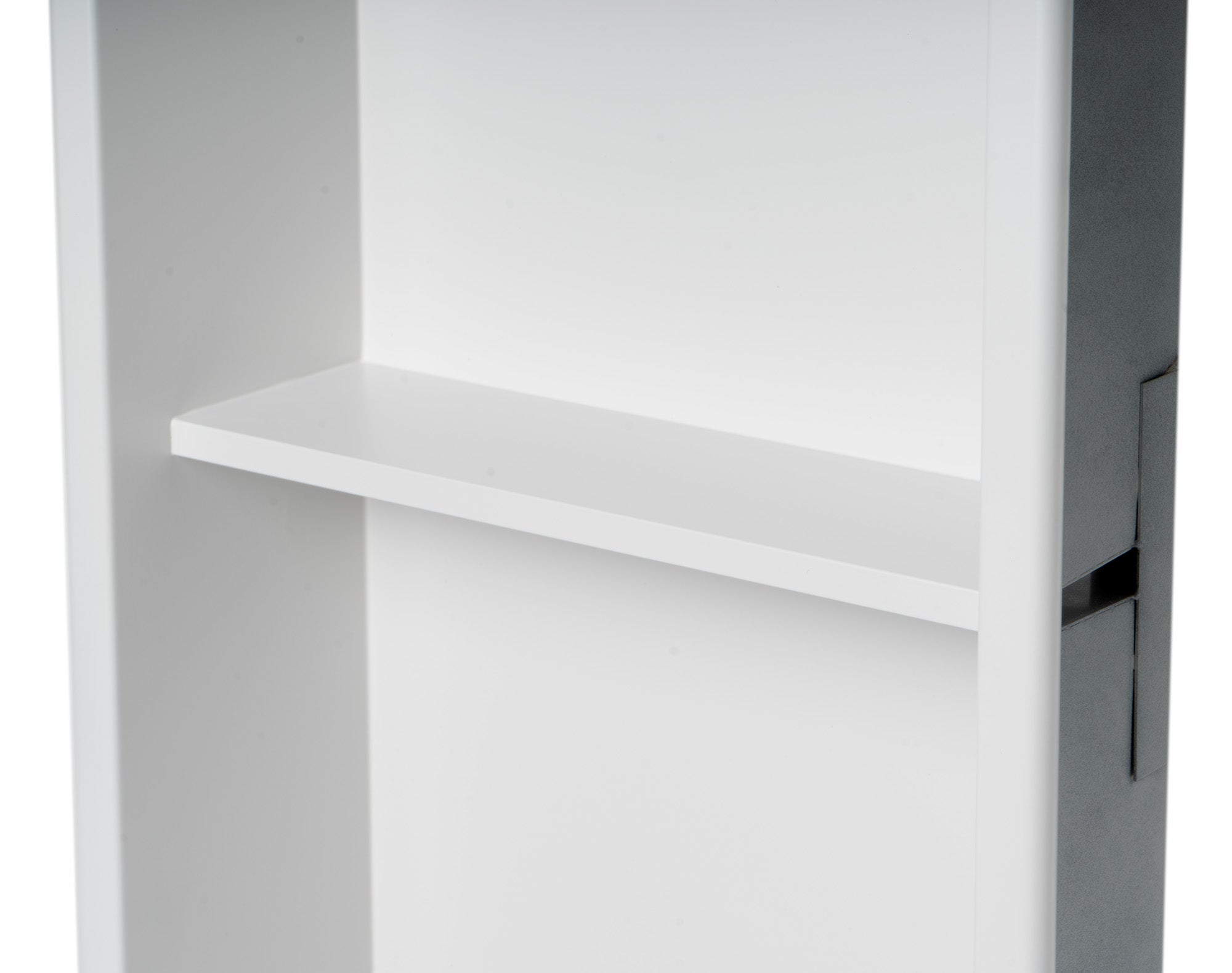 ALFI brand ABNC1224-W 12 x 24 White Matte Stainless Steel Vertical Double Shelf Bath Shower Niche, 20 Gauge