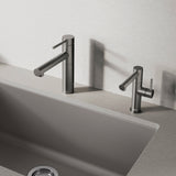 Blanco Alta II Low Arc Pull-Out Dual-Spray Kitchen Faucet, Satin Dark Steel, 1.5 GPM, Brass, 527562