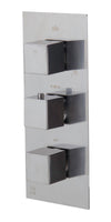 ALFI brand AB2801-BN Brushed Nickel Concealed 3-Way Thermostatic Valve Shower Mixer Square Knobs, Brass