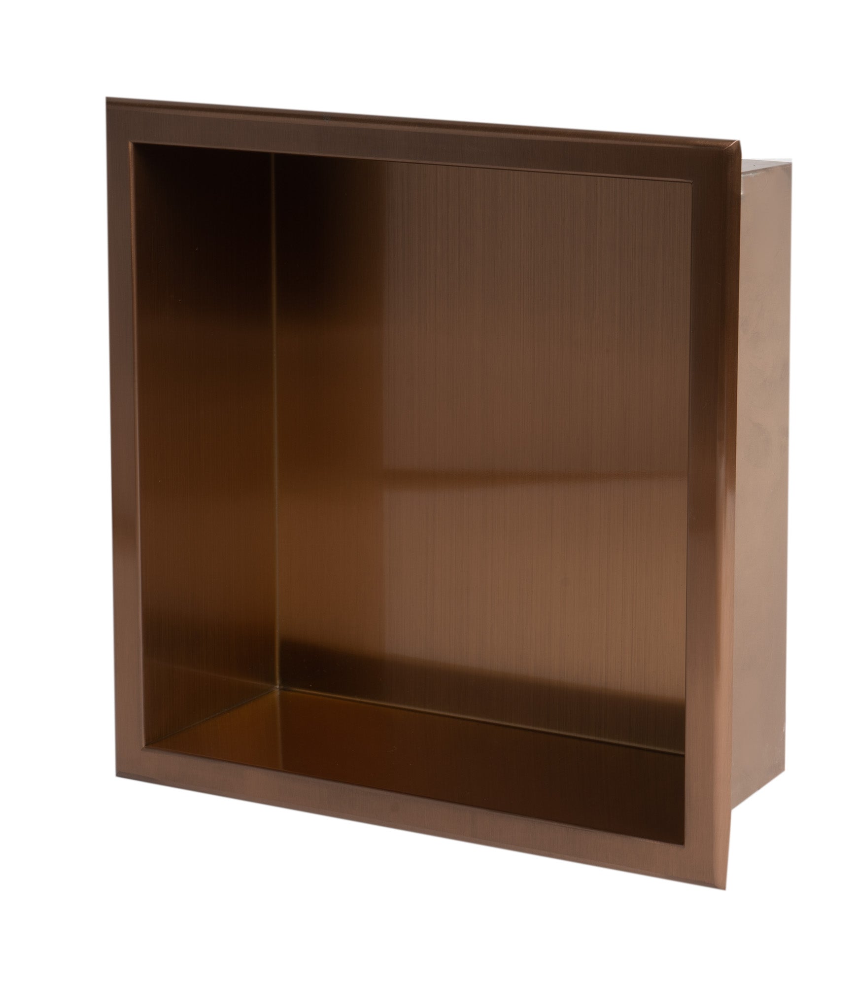 ALFI brand ABNP1212-BC 12" x 12" Brushed Copper PVD Stainless Steel Square Single Shelf Shower Niche, 20 Gauge