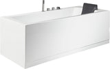 Eago 71" Acrylic Corner Rectangle Bathtub with Fixtures, White, AM154ETL-L6