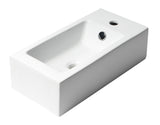 ALFI brand 19.75" x 10" Rectangle Wall Mount Porcelain Bathroom Sink, White, 1 Faucet Hole, ABC116