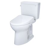 TOTO Drake WASHLET+ Two-Piece Elongated 1.6 GPF TORNADO FLUSH Toilet with S7A Contemporary Bidet Seat, Cotton White, Vitreous China|Plastic, MW7764736CSG#01