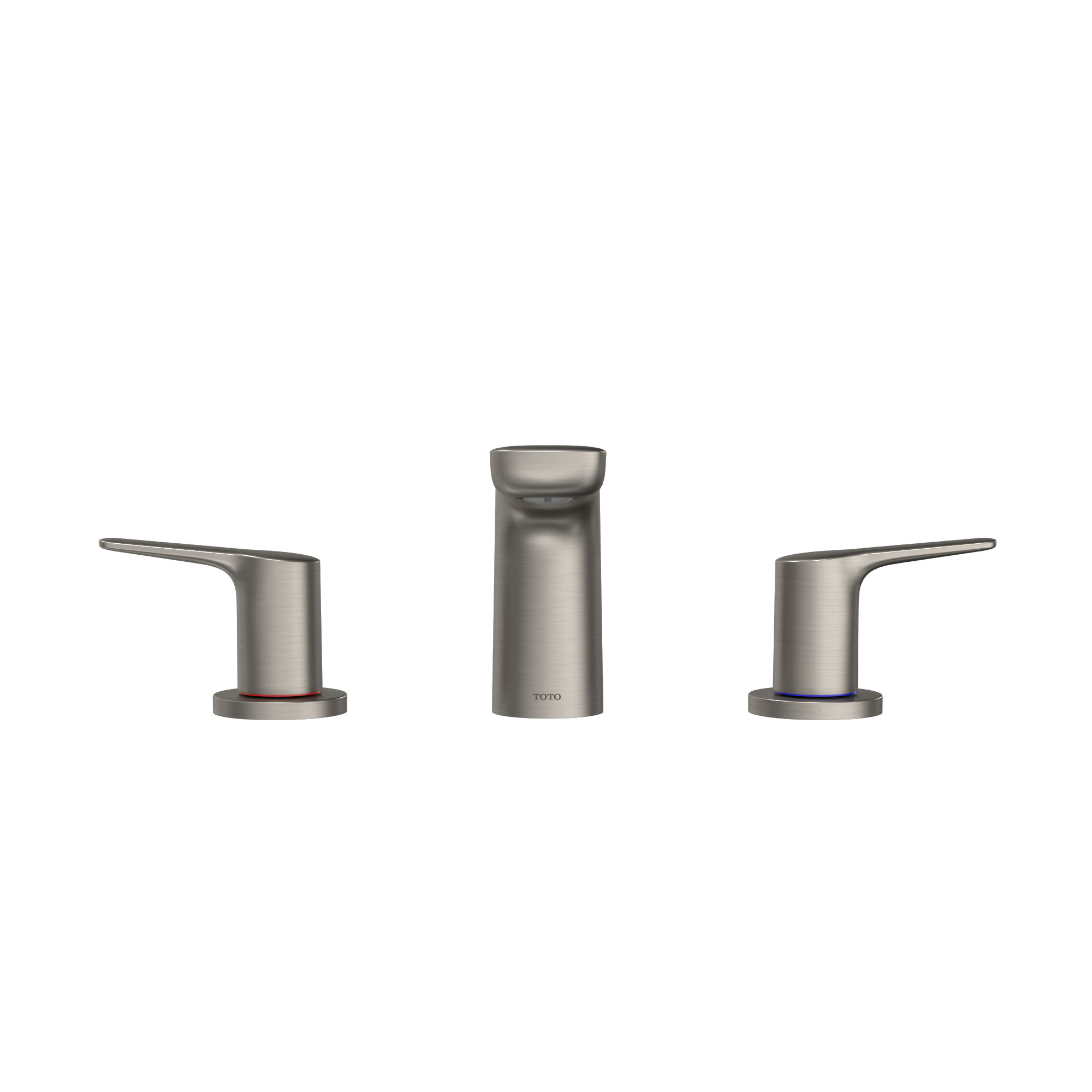 TOTO GS Two-Handle Deck-Mount Roman Tub Filler Trim, Brushed Nickel, Brass, TBG03201U#BN
