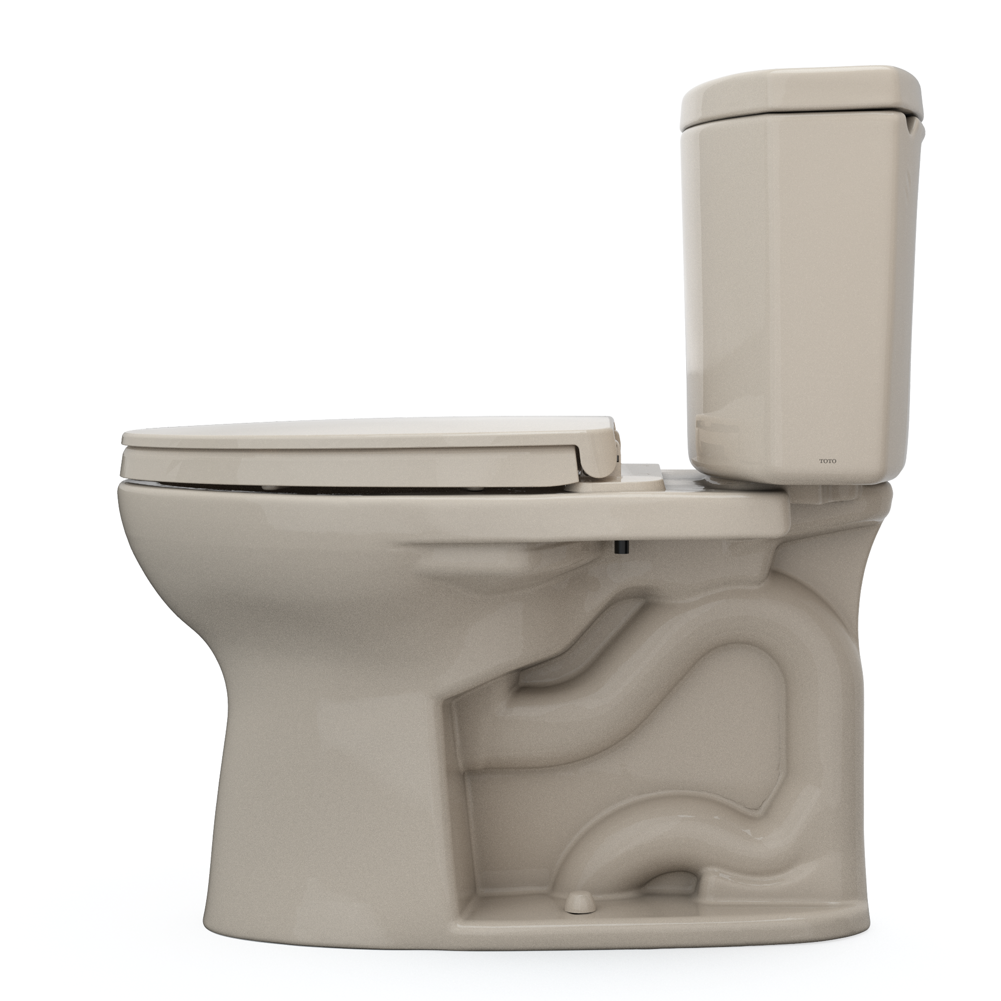 TOTO Drake II Two-Piece Elongated 1.28 GPF Universal Height Toilet with CEFIONTECT and SS124 SoftClose Seat, WASHLET+ Ready, Bone, Vitreous China|Plastic, MS454124CEFG#03