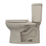 TOTO Drake II Two-Piece Elongated 1.28 GPF Universal Height Toilet with CEFIONTECT and SS124 SoftClose Seat, WASHLET+ Ready, Bone, Vitreous China|Plastic, MS454124CEFG#03