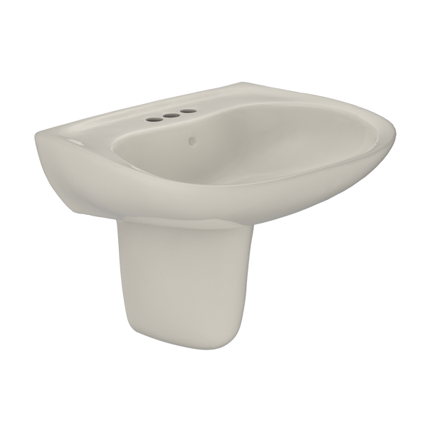 TOTO Prominence Oval Wall-Mount Bathroom Sink with CEFIONTECT and Shroud for 4 Inch Center Faucets, Sedona Beige, Vitreous China, LHT242.4G#12