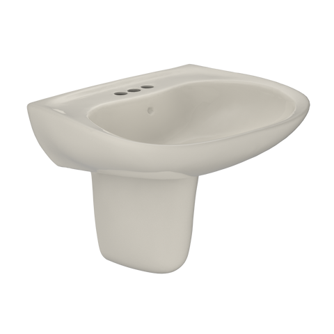 TOTO Prominence Oval Wall-Mount Bathroom Sink with CEFIONTECT and Shroud for 4 Inch Center Faucets, Sedona Beige, Vitreous China, LHT242.4G#12