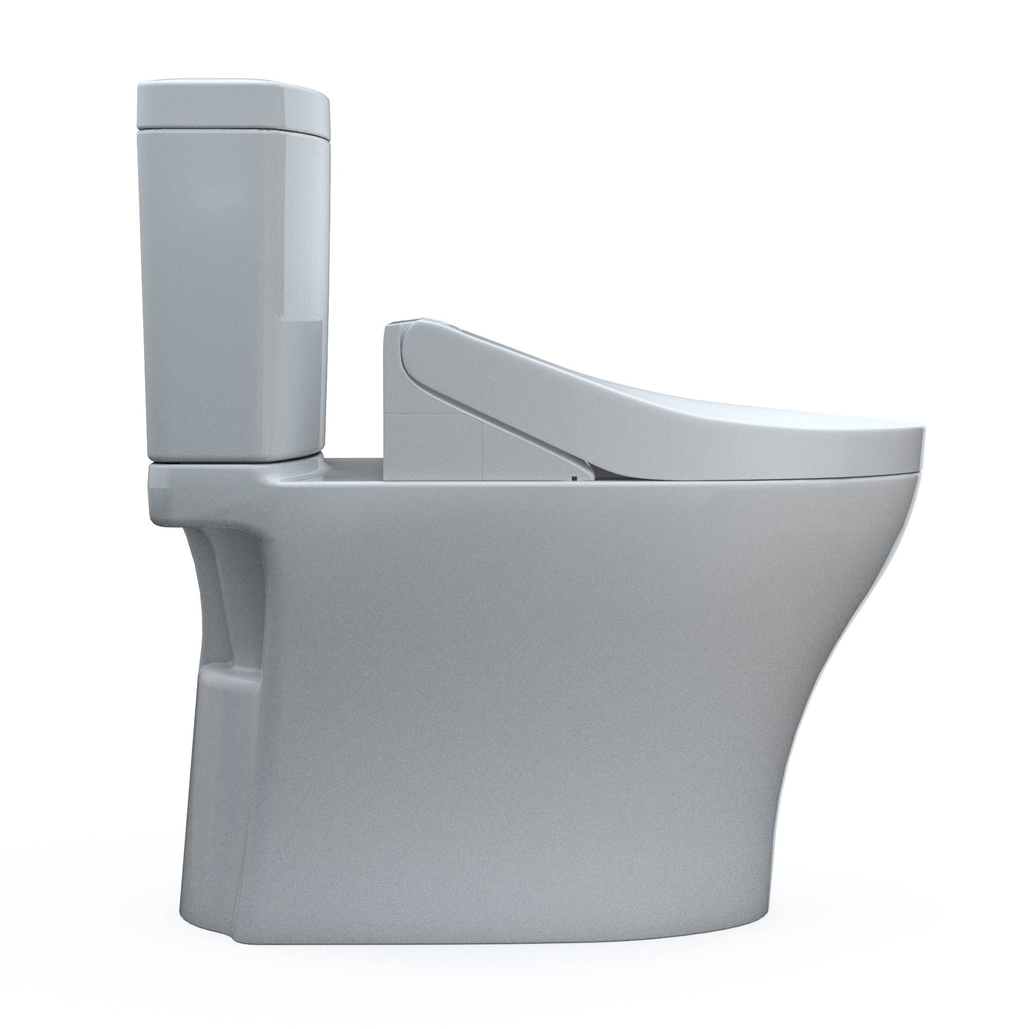 TOTO WASHLET+ Aquia IV Two-Piece Elongated Universal Height Dual Flush 1.28 and 0.9 GPF Toilet and WASHLET C5 Bidet Seat, Cotton White, Vitreous China|Plastic, MW4463084CEMFGN#01