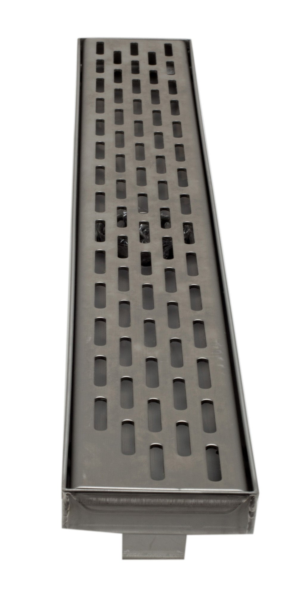 ALFI brand ABLD24C 24" Long Modern Stainless Steel Linear Shower Drain with Groove Holes, ABLD24C-BSS