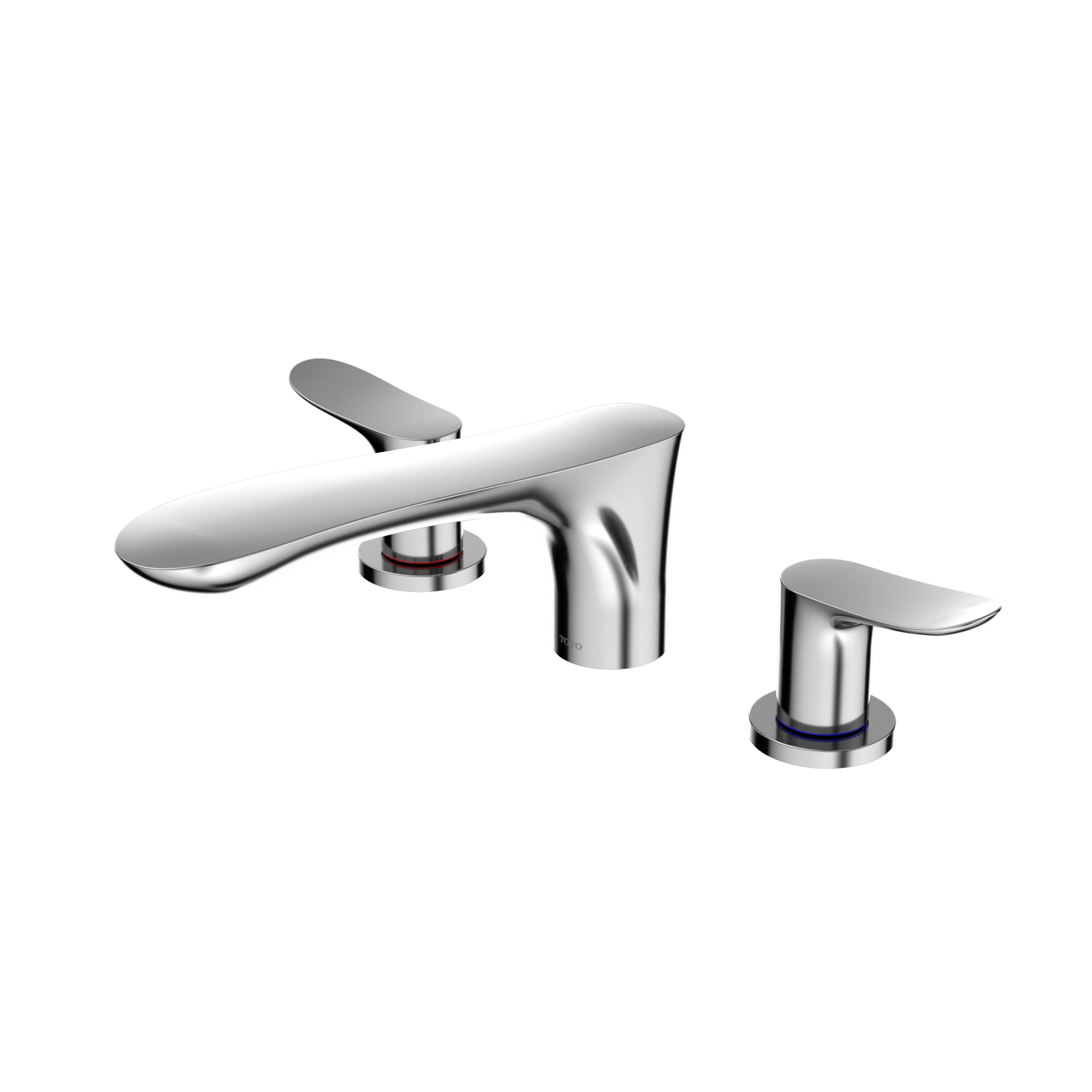 TOTO GO Two-Handle Deck-Mount Roman Tub Filler Trim, Polished Chrome, Brass, TBG01201U#CP