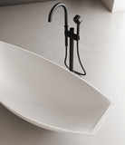 ALFI brand 71" Solid Surface Resin Free Standing Oval Bathtub, Hammock Style, White Matte, AB9991