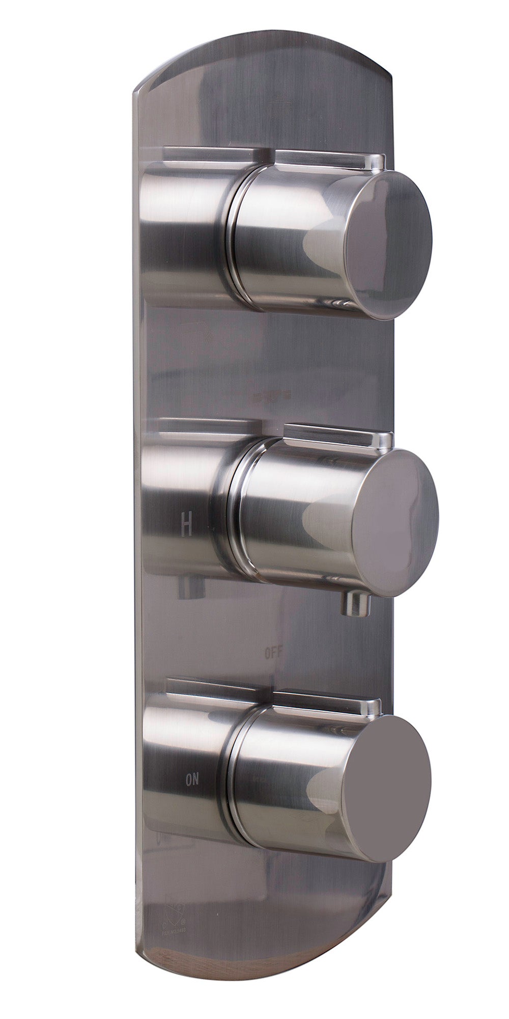 ALFI brand AB4001-BN Brushed Nickel Concealed 3-Way Thermostatic Valve Shower Mixer Round Knobs, Brass