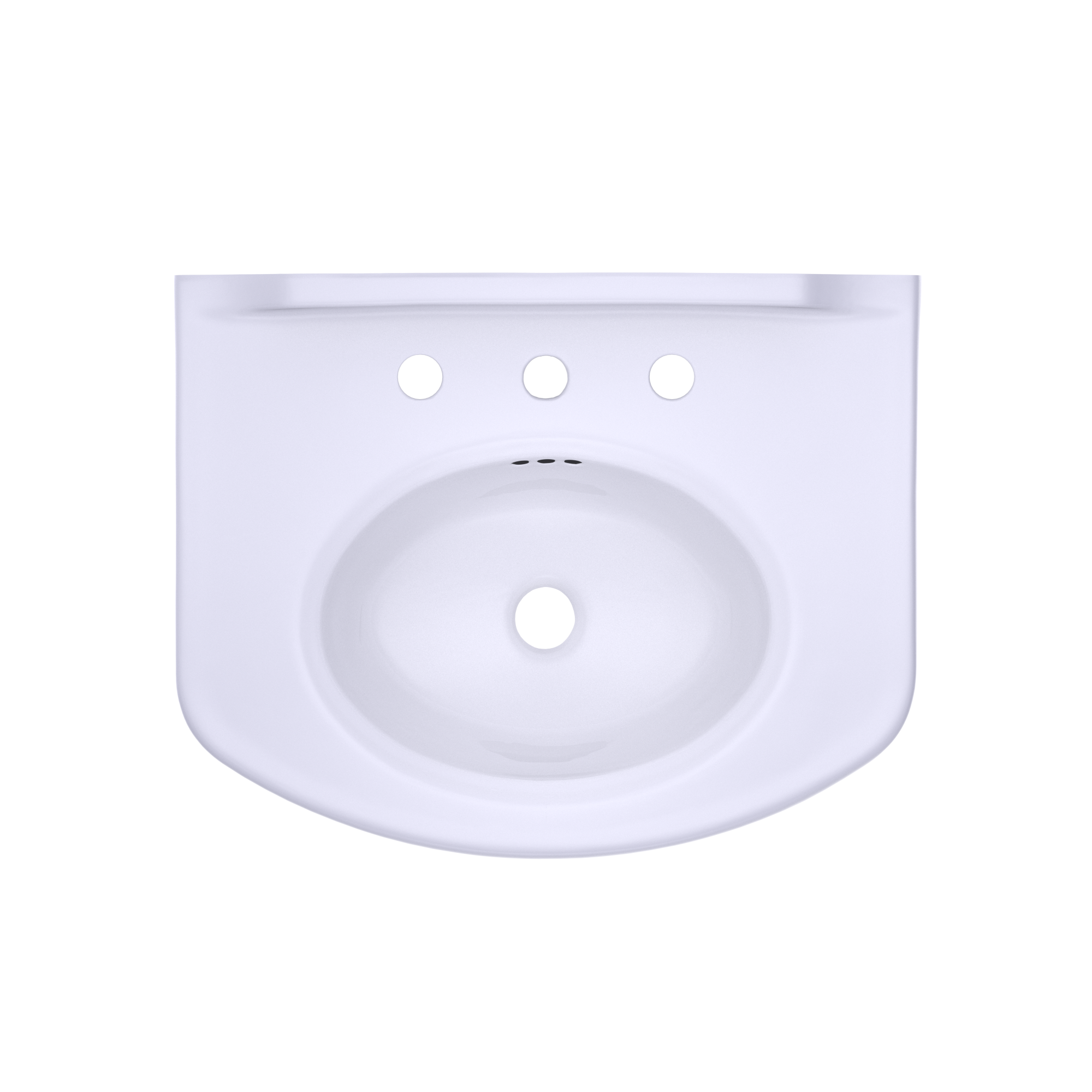 TOTO Dartmouth Rectangular Pedestal Bathroom Sink with Arched Front for 8 Inch Center Faucets, Cotton White, Vitreous China, LPT642.8#01