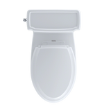 TOTO Eco Guinevere Elongated 1.28 GPF Universal Height Skirted Toilet with CEFIONTECT and SoftClose Seat, Cotton White, Vitreous China|Plastic, MS974224CEFG#01