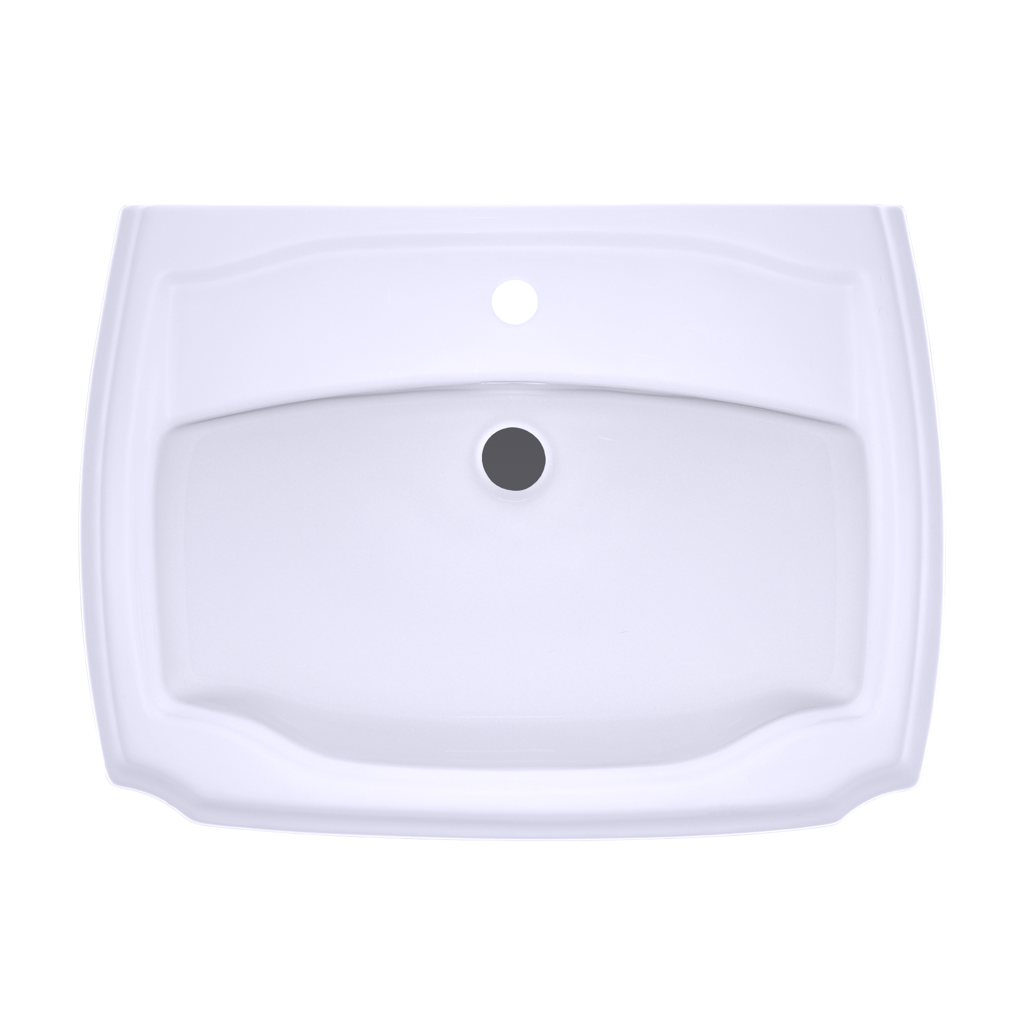 TOTO Guinevere 27-1/8" x 19-7/8" Rectangular Pedestal Bathroom Sink for Single Hole Faucets, Cotton White, Vitreous China, LPT970#01