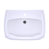 TOTO Guinevere 27-1/8" x 19-7/8" Rectangular Pedestal Bathroom Sink for Single Hole Faucets, Cotton White, Vitreous China, LPT970#01