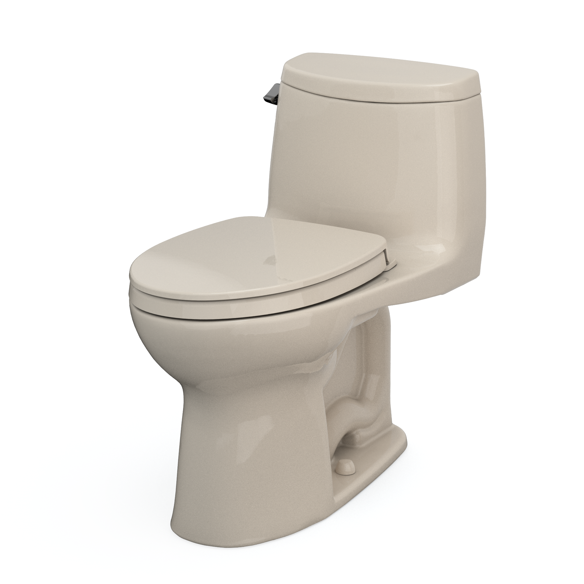 TOTO UltraMax II One-Piece Elongated 1.28 GPF Universal Height Toilet with CEFIONTECT and SS124 SoftClose Seat, WASHLET+ Ready, Bone, Vitreous China|Plastic, MS604124CEFG#03