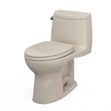 TOTO UltraMax II One-Piece Elongated 1.28 GPF Universal Height Toilet with CEFIONTECT and SS124 SoftClose Seat, WASHLET+ Ready, Bone, Vitreous China|Plastic, MS604124CEFG#03