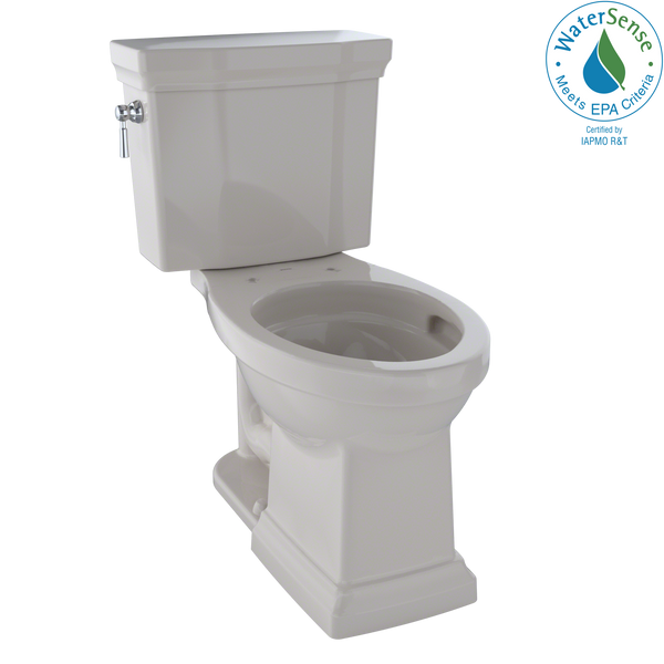 TOTO Promenade II Two-Piece Elongated 1.28 GPF Universal Height Toilet with CEFIONTECT, Sedona Beige, Vitreous China, CST404CEFG#12