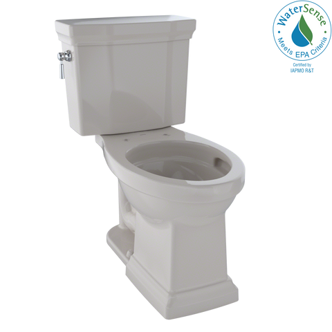 TOTO Promenade II Two-Piece Elongated 1.28 GPF Universal Height Toilet with CEFIONTECT, Sedona Beige, Vitreous China, CST404CEFG#12