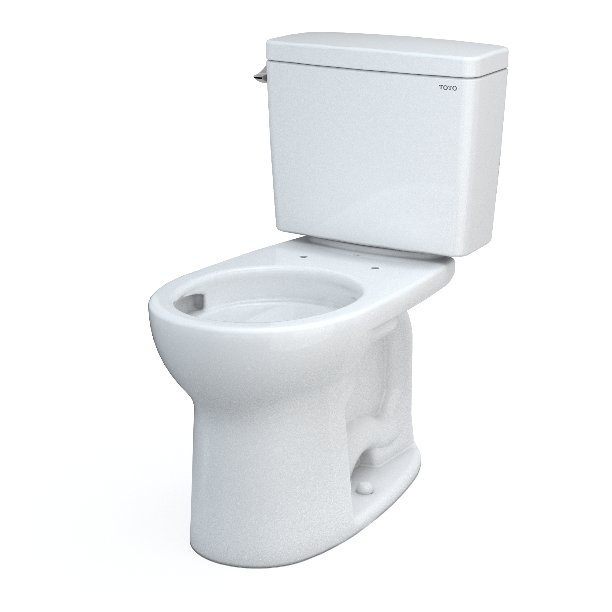 TOTO Drake Two-Piece Round 1.6 GPF Universal Height TORNADO FLUSH Toilet with CEFIONTECT, Cotton White, Vitreous China, CST775CSFG#01
