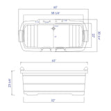 ALFI brand 65" Cedar Wood Free Standing Oval Bathtub with Fixtures & Headrests, Natural Wood, AB1130