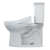 TOTO Drake Transitional WASHLET+ Two-Piece Elongated 1.28 GPF Universal Height TORNADO FLUSH Toilet with C2 Bidet Seat, Cotton White, Vitreous China, MW7863074CEFG.10#01