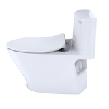 TOTO Nexus 1G One-Piece Elongated 1.0 GPF Universal Height Toilet with CEFIONTECT and SS234 SoftClose Seat, WASHLET+ Ready, Cotton White, Vitreous China, MS642234CUFG#01