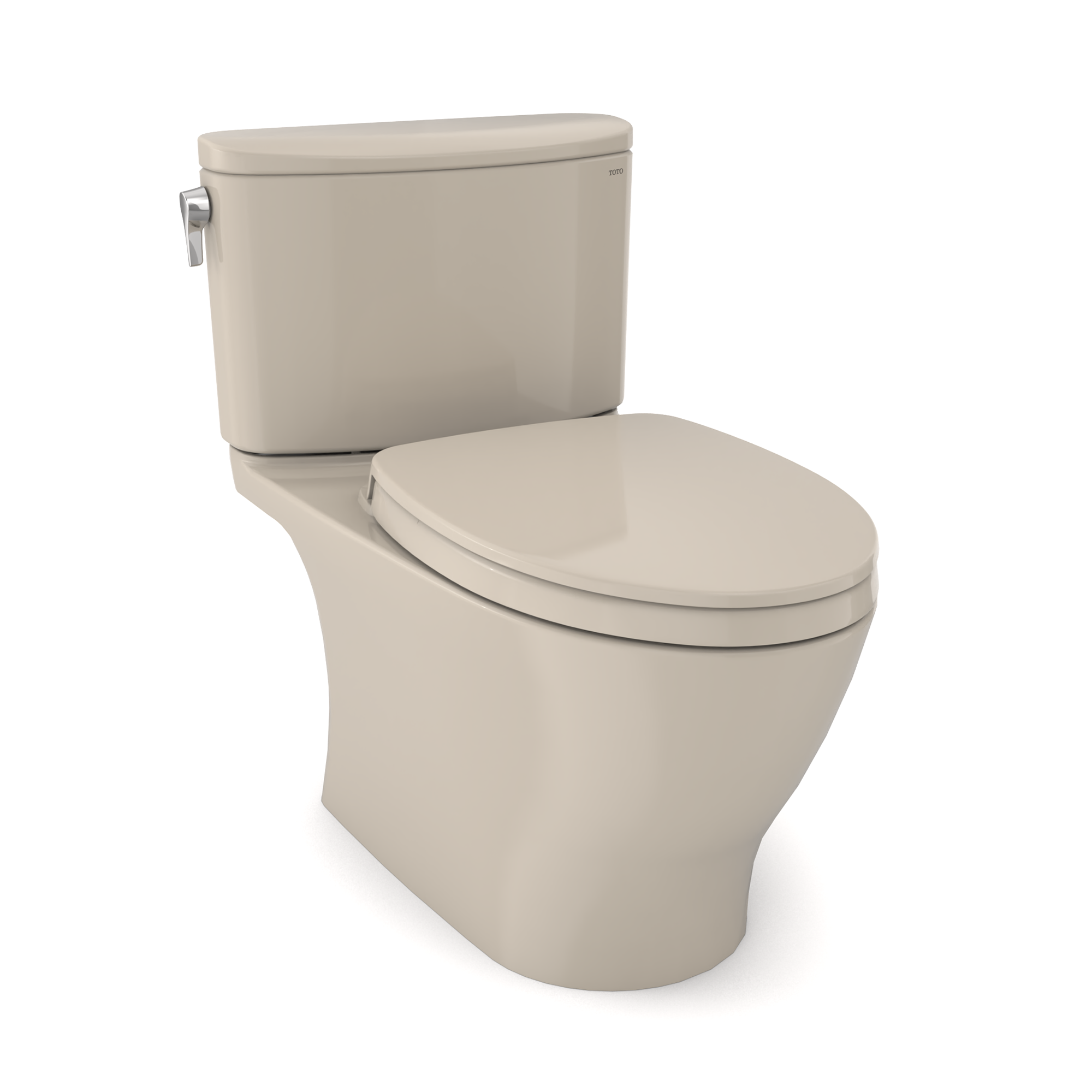 TOTO Nexus One-Piece Elongated 1.28 GPF Universal Height Toilet with CEFIONTECT and SS124 SoftClose Seat, WASHLET+ Ready, Bone, Vitreous China, MS642124CEFG#03