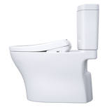 TOTO WASHLET+ Aquia IV Two-Piece Elongated Dual Flush 1.28 and 0.9 GPF Toilet with Auto Flush S7 Contemporary Bidet Seat, Cotton White, Vitreous China|Plastic, MW4464726CEMFGNA#01