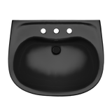 TOTO Prominence Oval Wall-Mount Bathroom Sink and Shroud for 8 Inch Center Faucets, Ebony, Vitreous China, LHT242.8#51