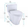 TOTO Nexus One-Piece Elongated 1.28 GPF Universal Height Toilet with CEFIONTECT and SS124 SoftClose Seat, WASHLET+ Ready, Bone, Vitreous China, MS642124CEFG#03