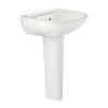TOTO Supreme Oval Basin Pedestal Bathroom Sink with CeFiONtect for 4 Inch Center Faucets, Colonial White, Vitreous China, LPT241.4G#11