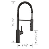 Blanco Catris Semi-Pro Pull-Down Dual-Spray Kitchen Faucet, Matte Black, 1.5 GPM, Brass, 443032