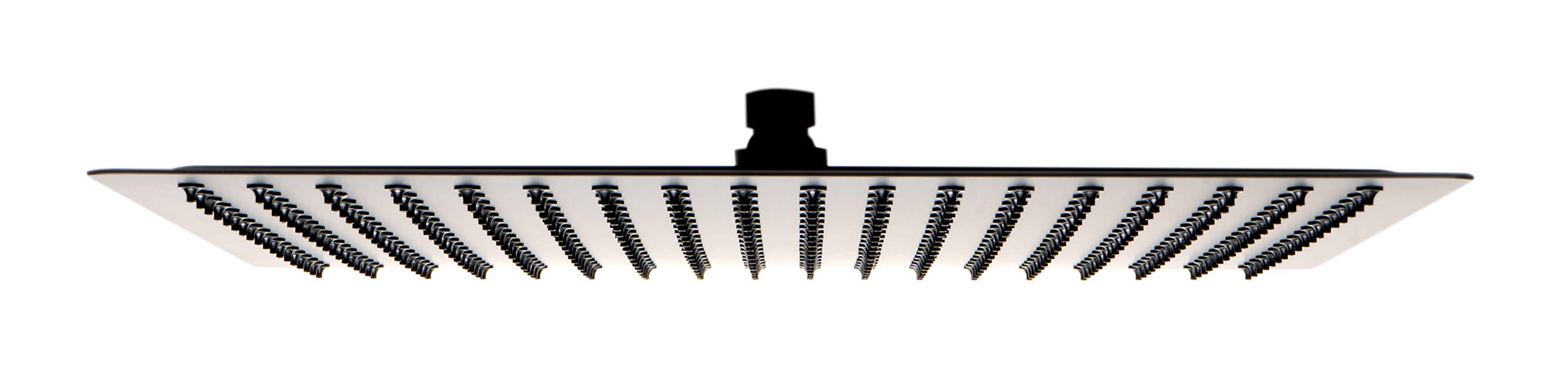 ALFI brand RAIN16S-BM Matte Black Stainless Steel 16" Square Ultra-Thin Rain Shower Head, Black Matte
