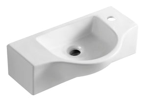 Alternate Image for ALFI brand 17.75" x 9.88" Rectangle Wall Mount Porcelain Bathroom Sink, White, 1 Faucet Hole, ABC114