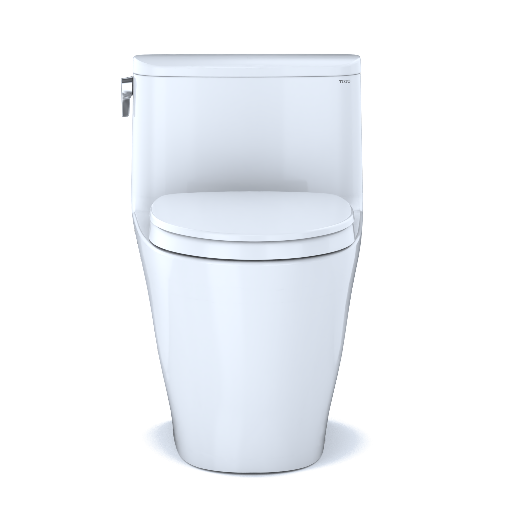 TOTO Nexus One-Piece Elongated 1.28 GPF Universal Height Toilet with CEFIONTECT and SS124 SoftClose Seat, WASHLET+ Ready, Cotton White, Vitreous China, MS642124CEFG#01