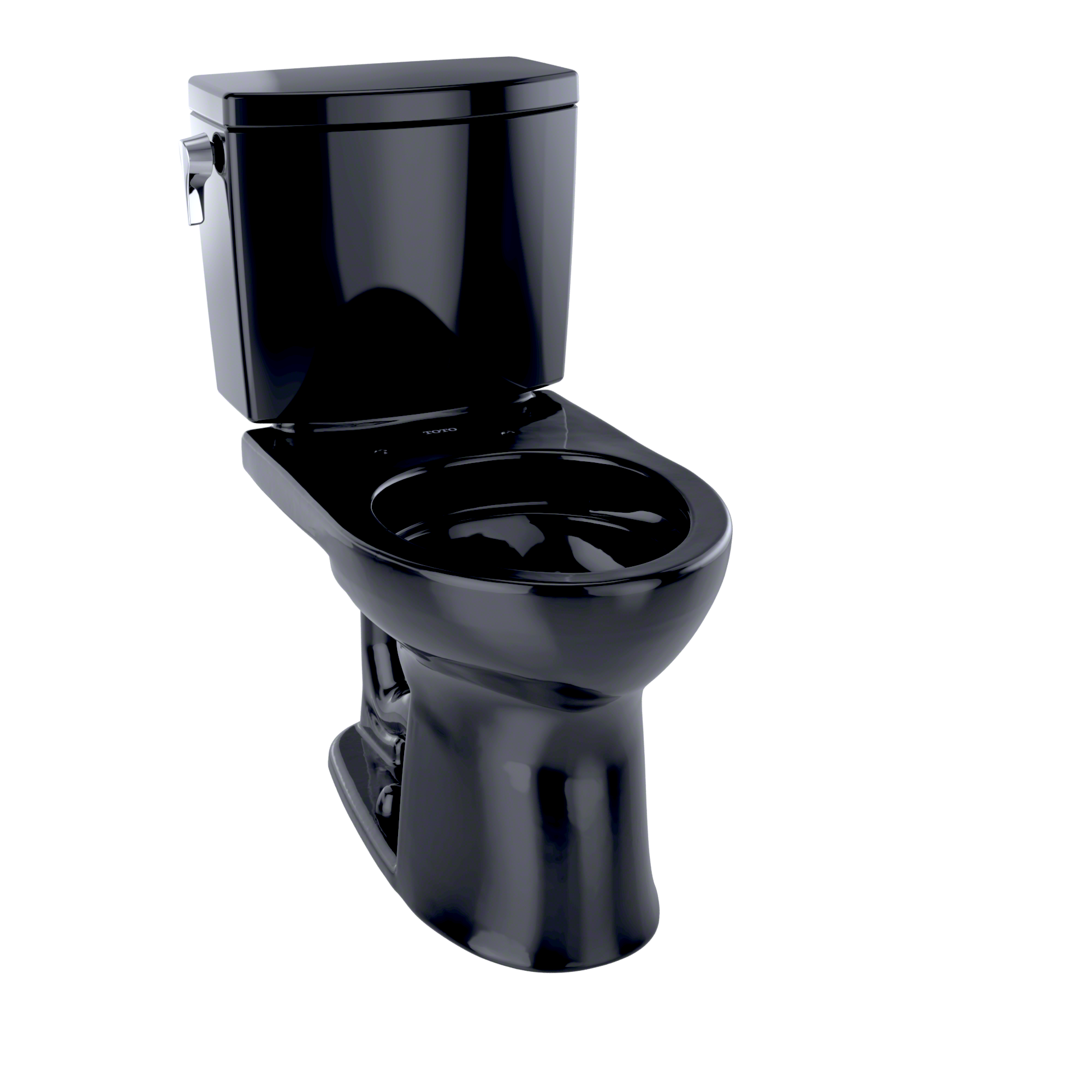 TOTO Drake II 1G Two-Piece Round 1.0 GPF Universal Height Toilet, Ebony, Vitreous China, CST453CUF#51