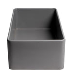 ALFI brand 36" Fireclay Farmhouse Sink, Gray Matte, No Faucet Hole, ABF3618-GM