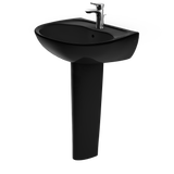 TOTO Supreme Oval Basin Pedestal Bathroom Sink for Single Hole Faucets, Ebony, Vitreous China, LPT241#51